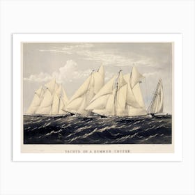 Yachts On A Summer Cruise Art Print