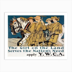 The Girl On The Land Serves The Nation S Need (1918), Edward Penfield Art Print
