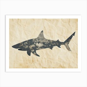 Bull Shark Grey Silhouette 3 Art Print