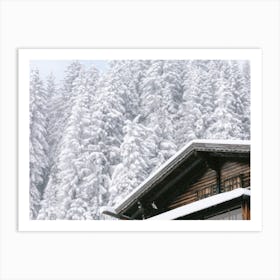 A snowy chalet in a winter landscape | Austria Art Print