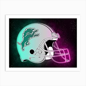 Detroit Lions Helmet Style Art Print