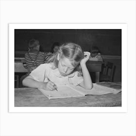 Schoolgirl At The Fsa (Farm Security Administration) Farm Workers Camp, Caldwell, Idaho, Several Family Units Of Art Print