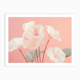 Pink Flowers On A Pink Background Art Print