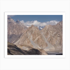 Pakistan Mountain Range With Sun And Shadow Art Print