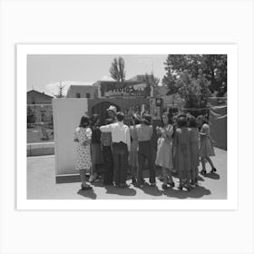 Many People Had Quick Photos Taken At The Fiesta, Taos, New Mexico By Russell Lee Art Print