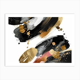 Abstract Gold And Black Painting 53 Art Print