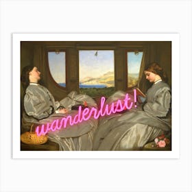 Wanderlust Vintage altered art Art Print