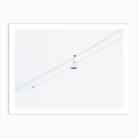 Snowy Ski Lift Art Print