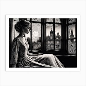 Lady By The Window 1 Art Print