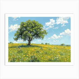 Tree In The Meadow 1 Art Print