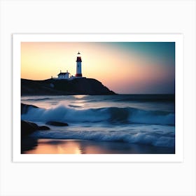 Lighthouse In The Dusk Art Print