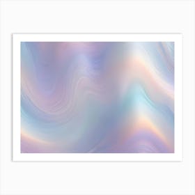 An Abstract Image Of Flowing, Wavy Lines In Shades Of Pink, Blue, And White, Creating A Soft And Dreamy Background Art Print