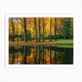 Serene Autumn Reflections 39 Art Print