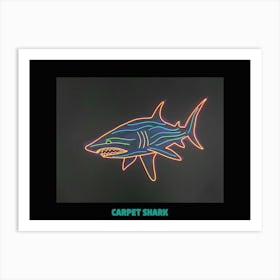Neon Orange Carpet Shark 4 Poster Art Print