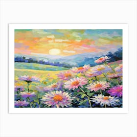 Daisies At Sunset Art Print