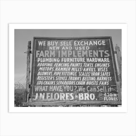 Sign, San Antonio, Texas By Russell Lee Art Print