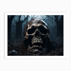 Skull In The Woods Art Print