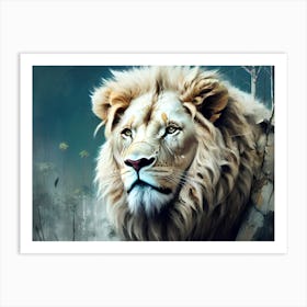 Lion In The Forest 55 Art Print