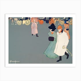 Man And Woman On Street, Edward Penfield Art Print