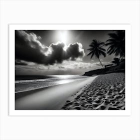 Black And White Beach 19 Art Print