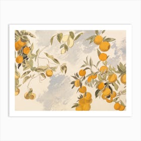 Vintage Fruit Trees Art Print