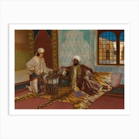 The Narghile Smoker, Rudolf Ernst Art Print