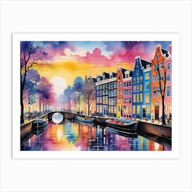 Amsterdam At Sunset 7 Art Print