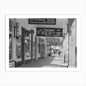 Signs On Main Street Of Saint Martinville, Louisana, Under Overhanging Balcony, These Overhanging Balconies Are A Art Print