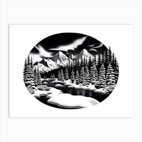 Mountain Majesty in Winter's Grip 1 Art Print