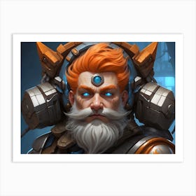 Male gnome portrait illustration Art Print