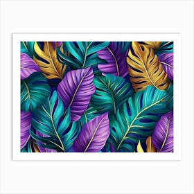 Seamless Tropical Leaves Pattern Art Print