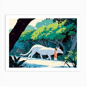 White Wolf In The Woods Art Print