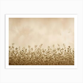 Border Of Sepia Toned Plants With A Soft, Ethereal Background, Creating A Peaceful And Natural Feel Art Print