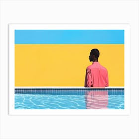 Portrait Of A Man In A Pool Art Print