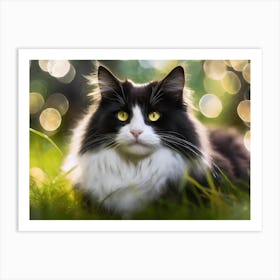 Black And White Majestic Cat 1 Art Print