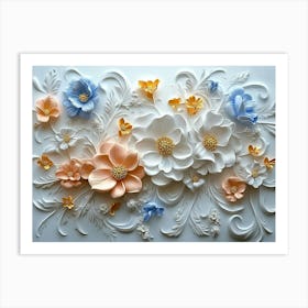 Flowers On A Wall 5 Art Print