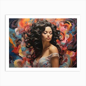 Woman With Long Hair 1 Art Print