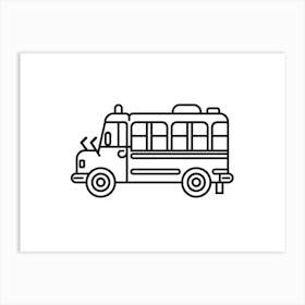 School Bus Icon Vector Illustration 1 Art Print