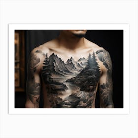 Mountainscape Tattoo Art Print