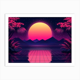 80'S Retro Background Art Print