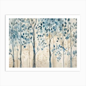 Blue Trees 2 Art Print