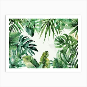 Watercolor Tropical Leaves 7 Art Print