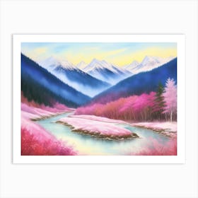 A Winter's Tale: Mountains and Creek 3 Art Print