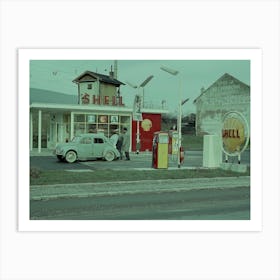 Shell Gas Station 1958 Art Print