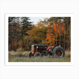 Tractor Near Forest Art Print