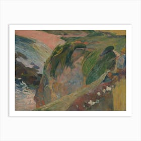 Rim Of The Cliff Which Drops Off To The Plage Porguerrec, Paul Gauguin Art Print