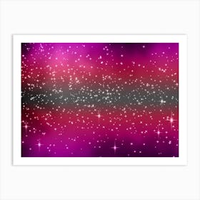 Pink Purple Shades Shining Star Background Art Print