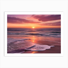 Sunset At The Beach Paintings Art Print 10 Art Print