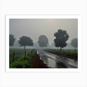 Foggy Road Art Print