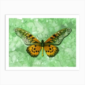 Mechanical Butterfly The African Giant Swallowtail Papilio Antimachus On A Green Background Art Print